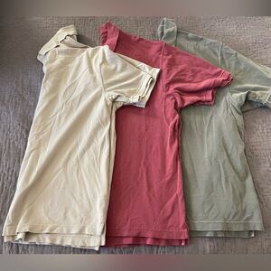 Redhead Bundle 3 Men’s Polo Collared Shirts XL Beige Sage Green Light Burgundy